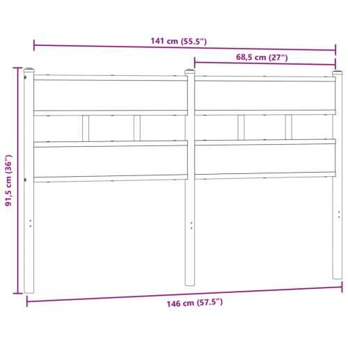 Uzglavlje dimljena boja hrasta 140 cm željezo konstruirano drvo - Dimljeni hrast 140 cm 1 Cijena