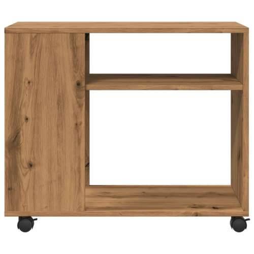 Bočni stolić s kotačima boja artisian hrast 70x35x60 cm drveni - Boja hrasta 1 Cijena