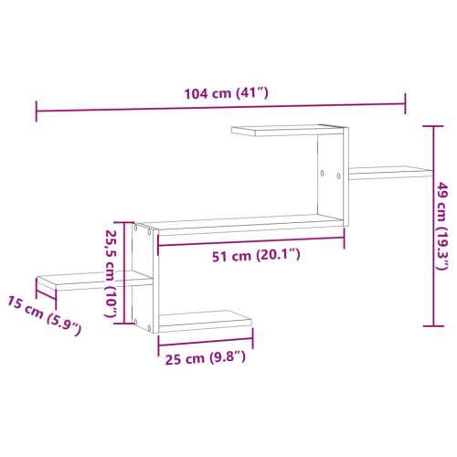 Zidna polica boja smeđeg hrasta 104x15x49 cm konstruirano drva - Smeđi hrast 1 Cijena