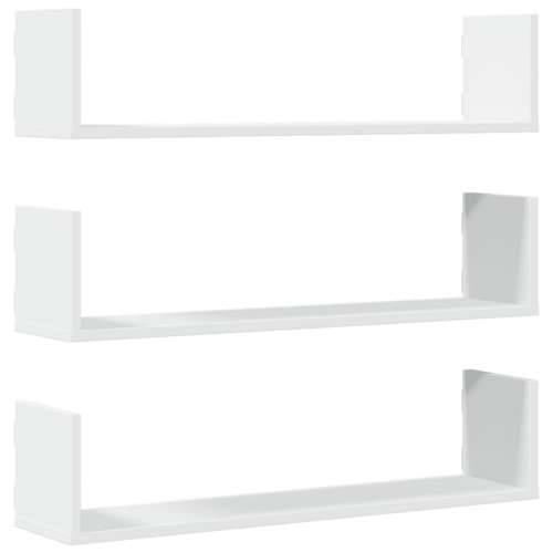 Zidne police 3 kom bijele 80x18x18 cm konstruirano drvo - Bijela 80 x 18 x 18 cm 1 Cijena