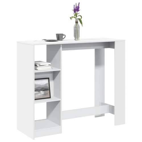 Barski stol s policom bijeli 124x46x103,5 cm konstruirano drvo - Bijela 1 Cijena