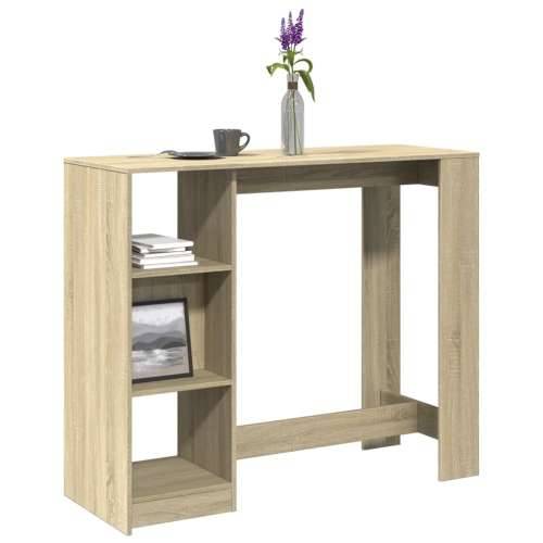Barski stol s policom boja hrasta 124x46x103,5 cm drveni - sonoma hrast 1 Cijena