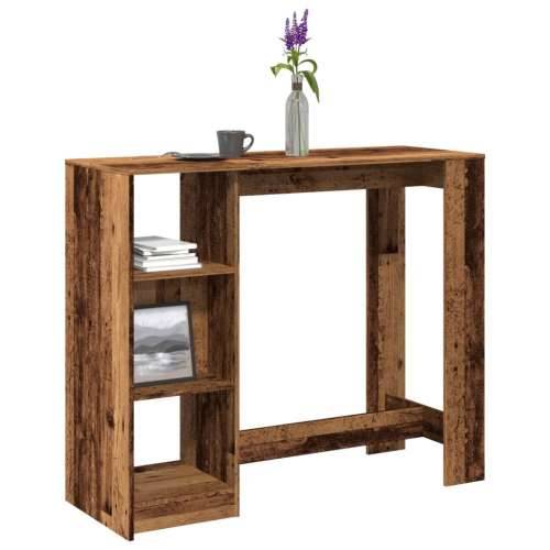 Barski stol s policom boja staro drvo 124x46x103,5 cm drveni - Staro drvo 1 Cijena