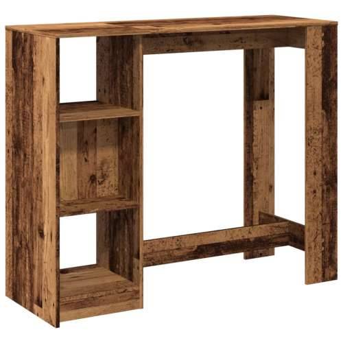 Barski stol s policom boja staro drvo 124x46x103,5 cm drveni - Staro drvo 1 Cijena
