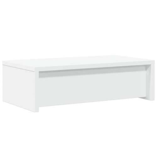 Stalak za monitor s ladicama bijeli 50 x 27 x 15 cm drveni - Bijela 50 x 27 x 15 cm Cijena