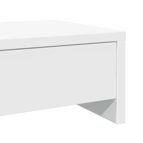 Stalak za monitor s ladicama bijeli 50 x 27 x 15 cm drveni - Bijela 50 x 27 x 15 cm Cijena