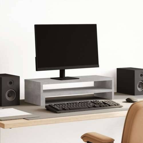 Stalak za monitor siva boja betona 54x22x15 cm drveni - Beton siva Cijena