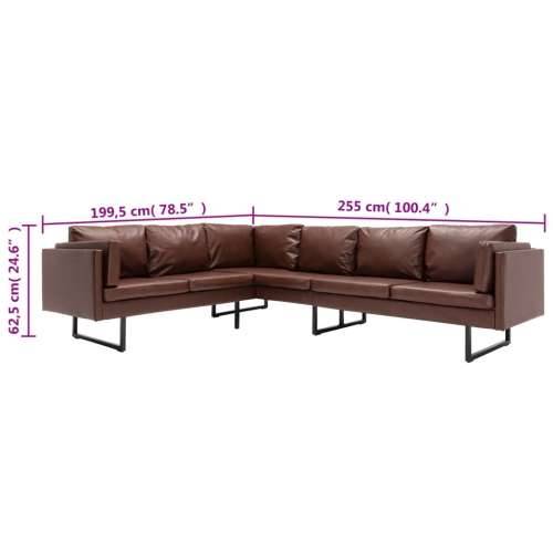 Kutna sofa umjetna koža smeđa - Smeđa Cijena