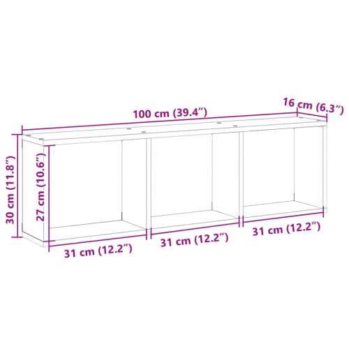 Zidni ormarić boja hrasta 100x16x30 cm od konstruiranog drva Dimljeni hrast 100 x 16 x 30 cm 1 Cijena