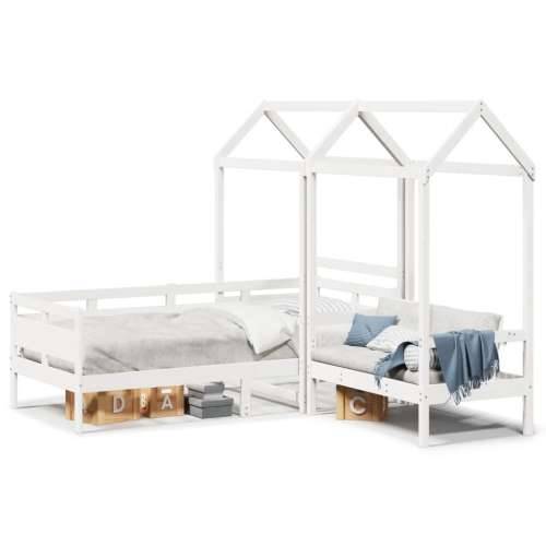 Dnevni krevet i klupa s krovom bez madraca bijeli 80x200 cm - Bijela 80 x 200 cm Cijena