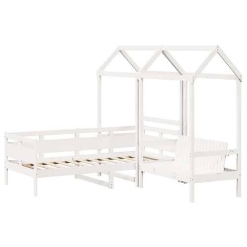 Dnevni krevet i klupa s krovom bez madraca bijeli 80x200 cm - Bijela 80 x 200 cm Cijena