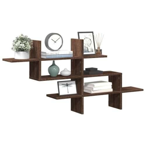 Zidna polica boja hrasta 124,5x18x60,5 cm konstruirano drvo - Smeđi hrast 1 Cijena