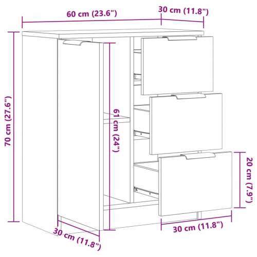 Komoda boja starog drva 60 x 30 x 70 cm od konstruiranog drva - Staro drvo 1 Cijena