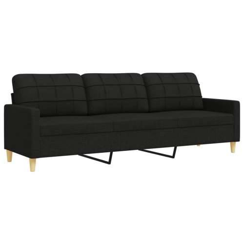 3-dijelni set sofa s tabureom crni od tkanine - Crna S osloncem za noge Cijena