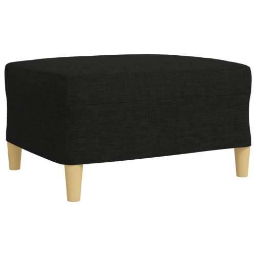 3-dijelni set sofa s tabureom crni od tkanine - Crna S osloncem za noge Cijena
