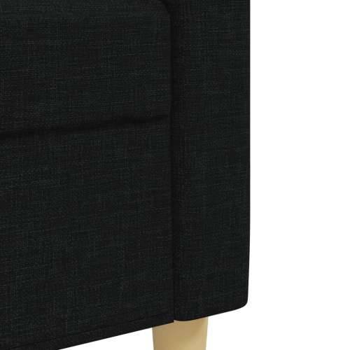 3-dijelni set sofa s tabureom crni od tkanine - Crna S osloncem za noge Cijena