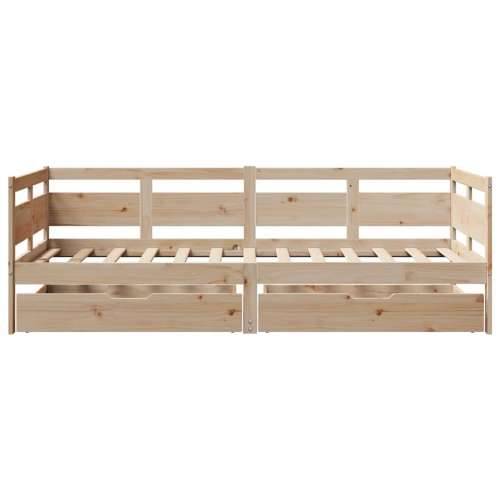 Dnevni krevet s ladicama bez madraca 90x200 cm masivno drvo - Prirodna 90 x 200 cm Cijena
