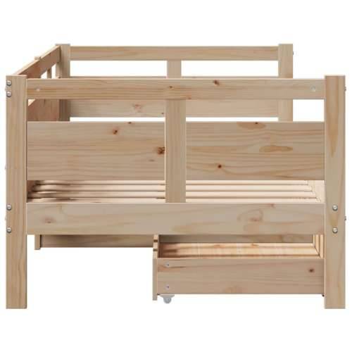 Dnevni krevet s ladicama bez madraca 90x200 cm masivno drvo - Prirodna 90 x 200 cm Cijena