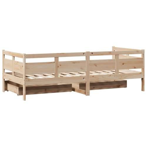 Dnevni krevet s ladicama bez madraca 90x200 cm masivno drvo - Prirodna 90 x 200 cm Cijena