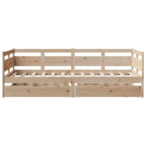 Dnevni krevet s ladicama bez madraca 80x200 cm masivno drvo - Prirodna 80 x 200 cm Cijena