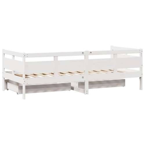 Dnevni krevet s ladicama bez madraca 90x200 cm masivno drvo Bijela 90 x 200 cm Cijena