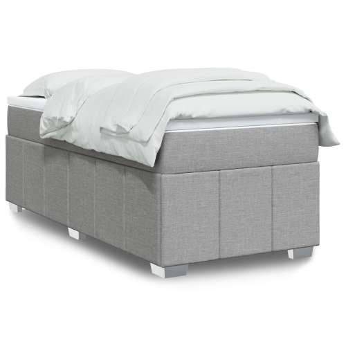 Box spring krevet s madracem svjetlosivi 90x190 cm od tkanine - Svjetlosiva 90 x 190 cm Cijena