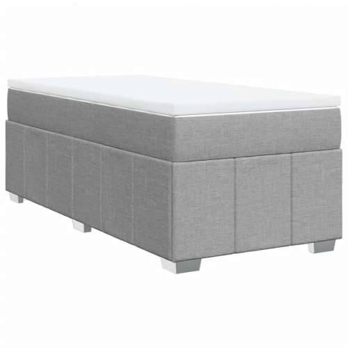 Box spring krevet s madracem svjetlosivi 90x190 cm od tkanine - Svjetlosiva 90 x 190 cm Cijena