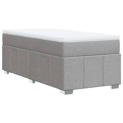 Box spring krevet s madracem svjetlosivi 90x190 cm od tkanine - Svjetlosiva 90 x 190 cm Cijena