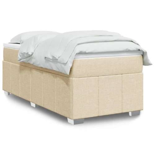 Krevet s oprugama i madracem krem 90 x 190 cm od tkanine - Krema 90 x 190 cm Cijena