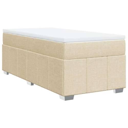 Krevet s oprugama i madracem krem 90 x 190 cm od tkanine - Krema 90 x 190 cm Cijena