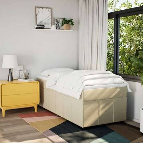 Krevet s oprugama i madracem krem 90 x 190 cm od tkanine - Krema 90 x 190 cm Cijena