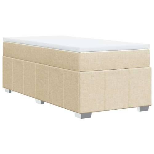 Krevet s oprugama i madracem krem 90 x 190 cm od tkanine - Krema 90 x 190 cm Cijena