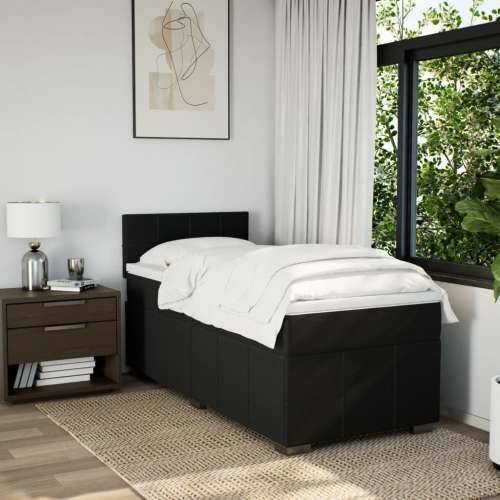 Box spring krevet s madracem crni 80 x 200 cm od tkanine - Crna 80 x 200 cm Blok s kvadratima Cijena