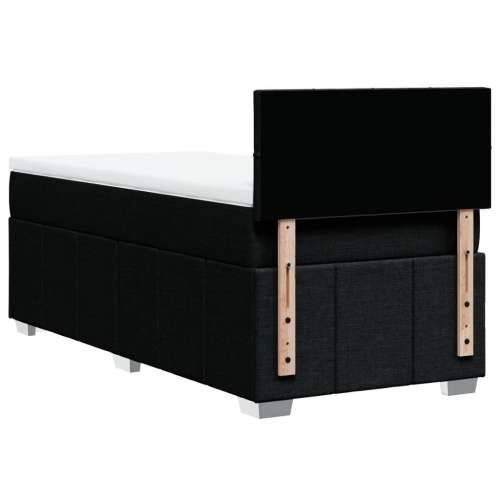 Box spring krevet s madracem crni 80 x 200 cm od tkanine - Crna 80 x 200 cm Blok s kvadratima Cijena