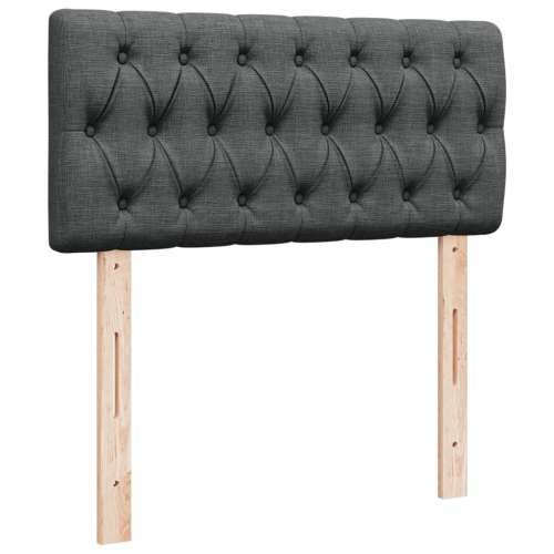 Krevet s oprugama i madracem tamnosivi 90 x 190 cm od tkanine - Tamno siva 90 x 190 cm Dizajn s gumbima Cijena