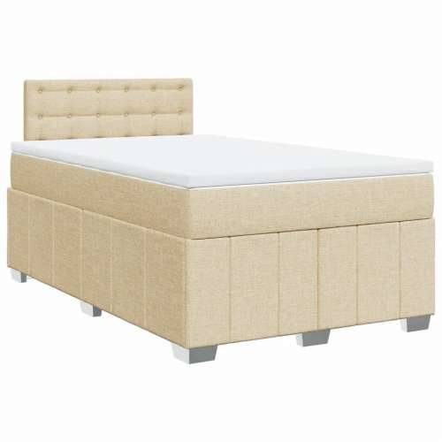 Krevet box spring s madracem krem 120 x 190 cm od tkanine - Krema 120 x 190 cm gumbi Cijena