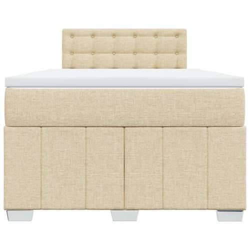 Krevet box spring s madracem krem 120 x 190 cm od tkanine - Krema 120 x 190 cm gumbi Cijena