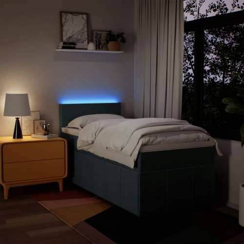 Krevet s oprugama i madracem plavi 90 x 190 cm od tkanine - Plava 90 x 190 cm Gladak dizajn Cijena