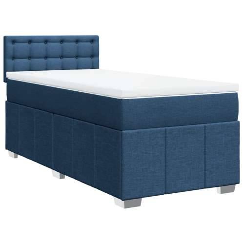 Krevet s oprugama i madracem plavi 90 x 190 cm od tkanine - Plava 90 x 190 cm gumbi Cijena