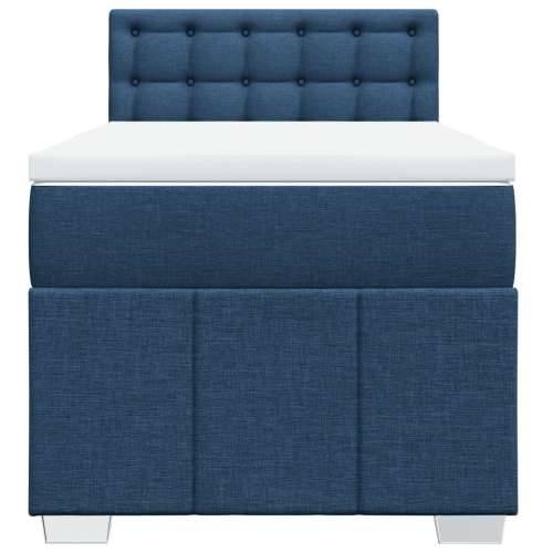 Krevet s oprugama i madracem plavi 90 x 190 cm od tkanine - Plava 90 x 190 cm gumbi Cijena