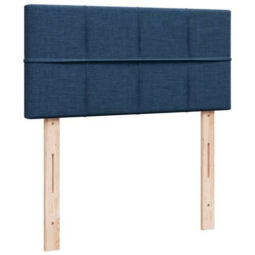 Krevet s oprugama i madracem plavi 90 x 200 cm od tkanine - Plava 90 x 200 cm Blok s kvadratima Cijena