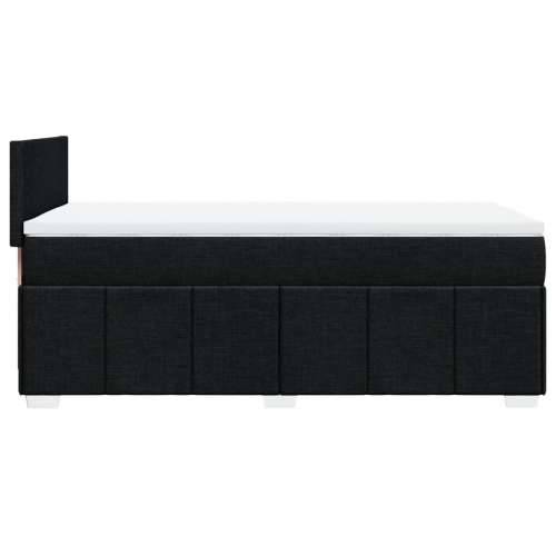Krevet s oprugama i madracem crni 100 x 200 cm od tkanine - Crna 100 x 200 cm Gladak dizajn Cijena