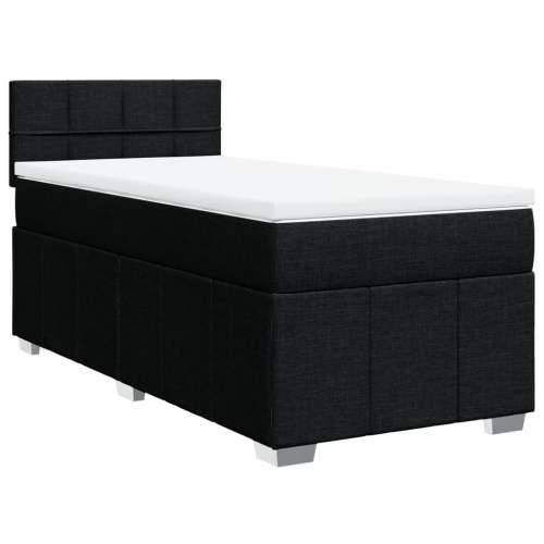 Krevet s oprugama i madracem crni 100 x 200 cm od tkanine - Crna 100 x 200 cm Blok s kvadratima Cijena
