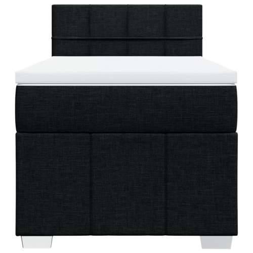 Krevet s oprugama i madracem crni 100 x 200 cm od tkanine - Crna 100 x 200 cm Blok s kvadratima Cijena