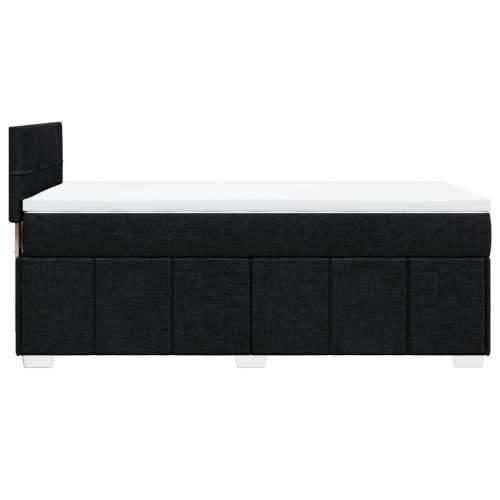 Krevet s oprugama i madracem crni 100 x 200 cm od tkanine - Crna 100 x 200 cm Blok s kvadratima Cijena