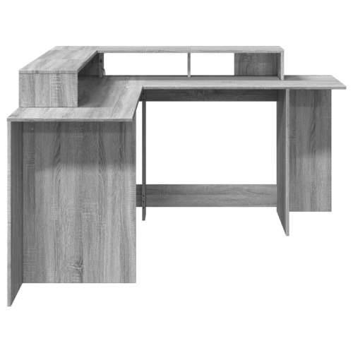 Radni stol s LED svjetlima siva boja hrasta 152x152x91cm drveni - Sivi hrast sonoma 152 x 152 x 91 cm Cijena