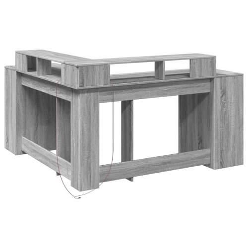 Radni stol s LED svjetlima siva boja hrasta 152x152x91cm drveni - Sivi hrast sonoma 152 x 152 x 91 cm Cijena