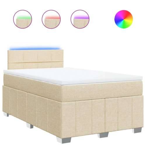 Krevet box spring s madracem krem 120 x 190 cm od tkanine - Krema 120 x 190 cm Blok s kvadratima Cijena