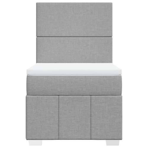 Box spring krevet s madracem svjetlosivi 90x190 cm od tkanine - Svjetlosiva 90 x 190 cm Gladak dizajn Cijena
