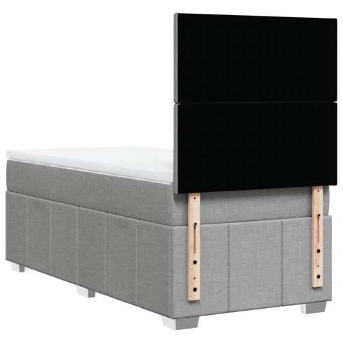 Box spring krevet s madracem svjetlosivi 90x190 cm od tkanine - Svjetlosiva 90 x 190 cm Gladak dizajn Cijena